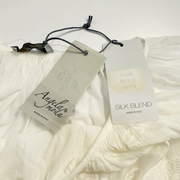 Angela Moda Blouse Size Small White Lace Embroidered Romantic Boho Sundance NEW - Picture 8 of 12
